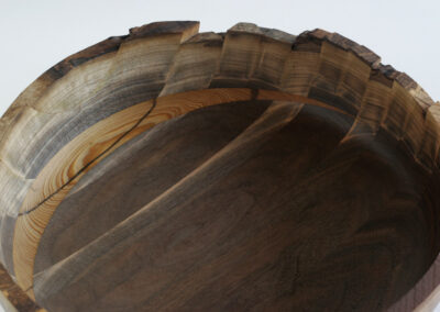 Walnut bowl jagged edge with crescent